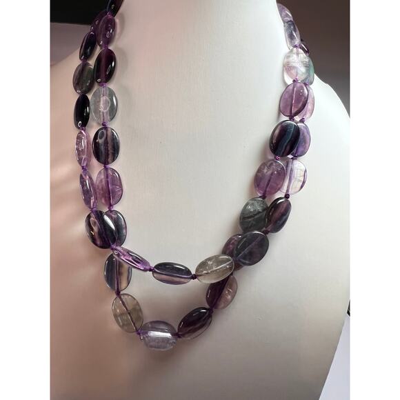 NEW Nate & Etan Fluorite knotted necklace with sterling silver clasp - Picture 1 of 16